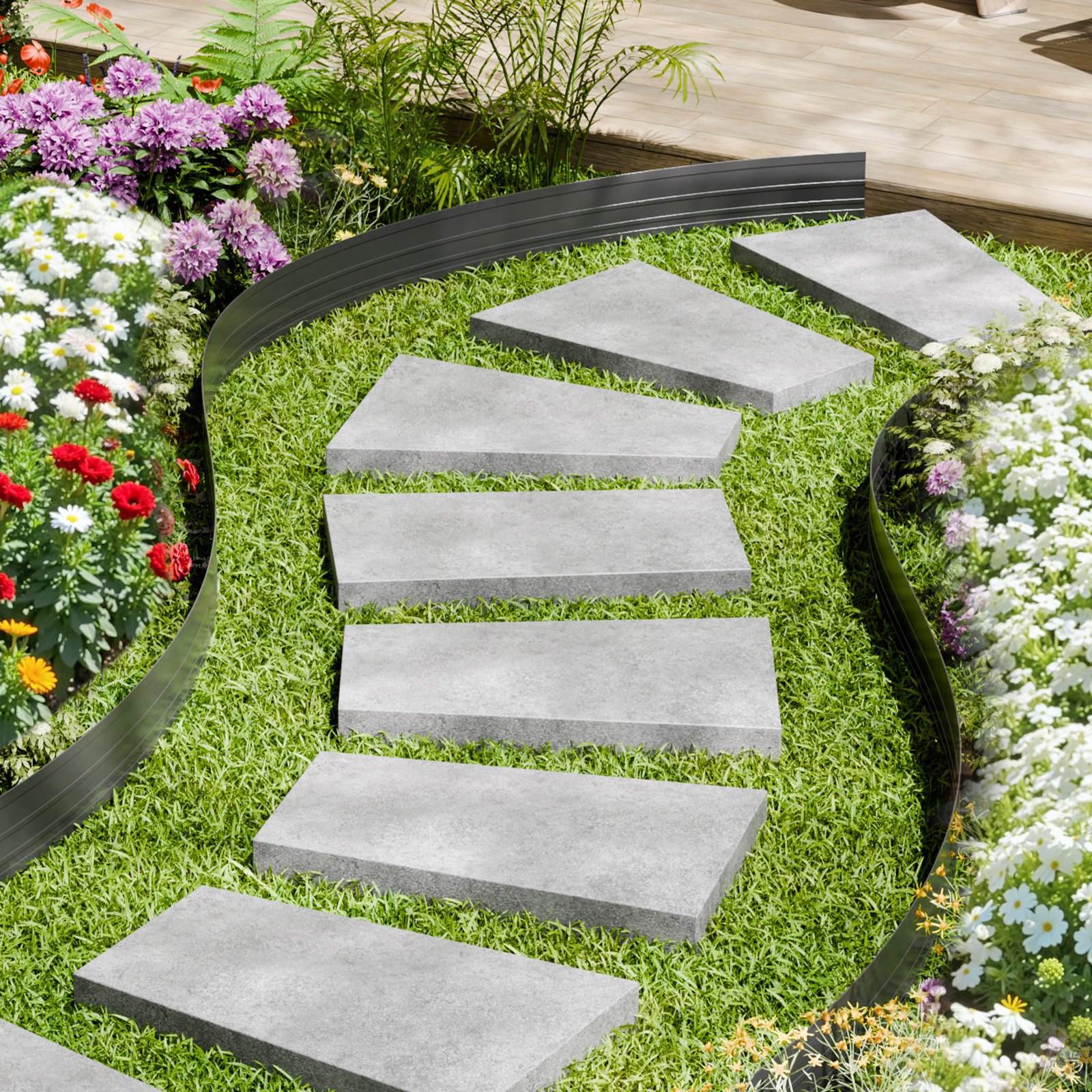 VEVOR Metal Landscape Edging, 10 Packs 60 in Rust-Resistant Aluminum ...