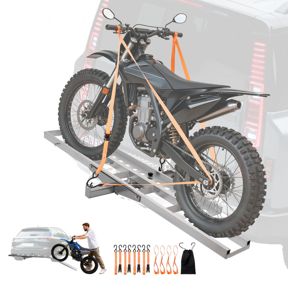 VEVOR Trailer Hitch Motorcycle Carrier – 400 lbs, Aluminum