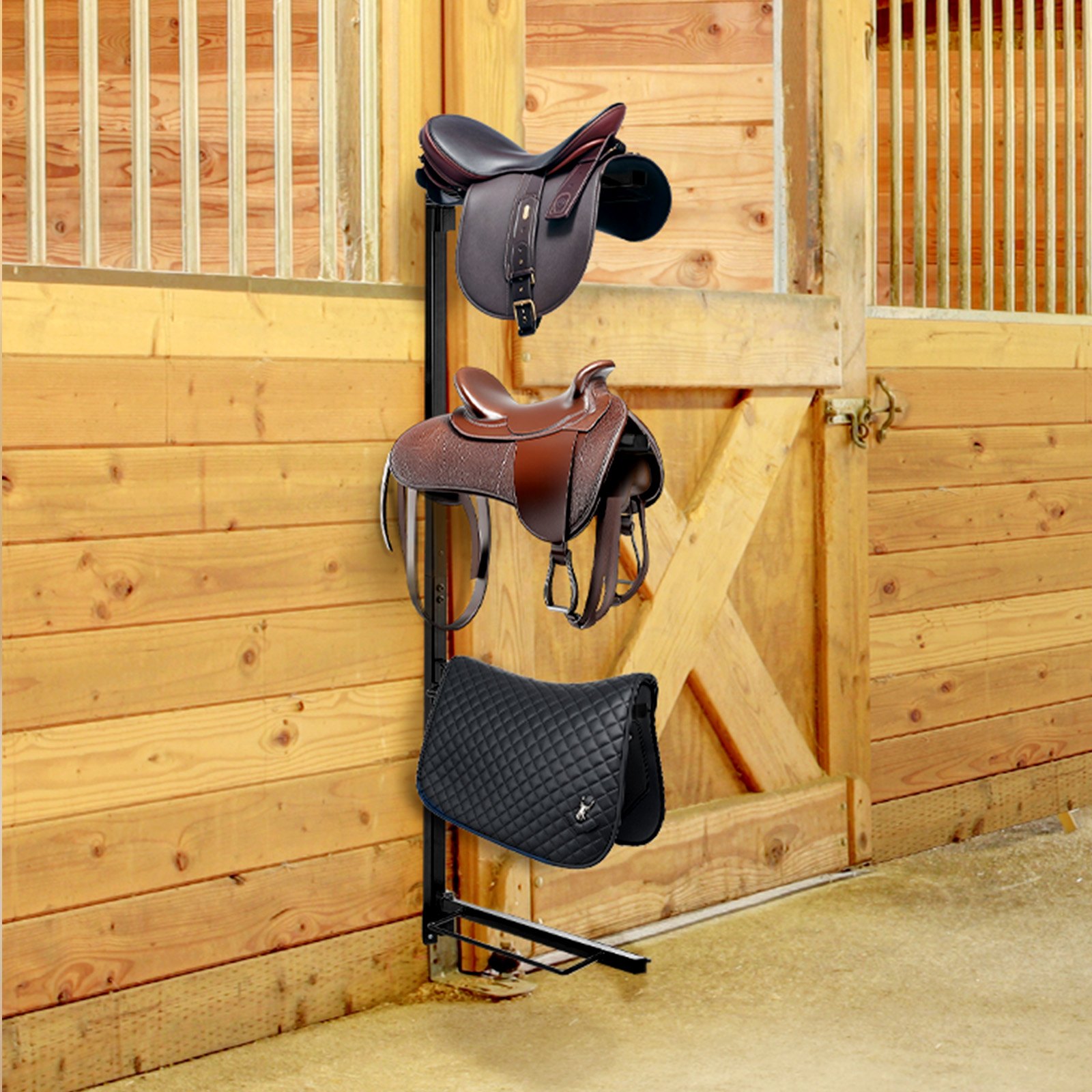 VEVOR Wall Mount Saddle Rack – 24 × 7 × 52 in, 4 Tiers