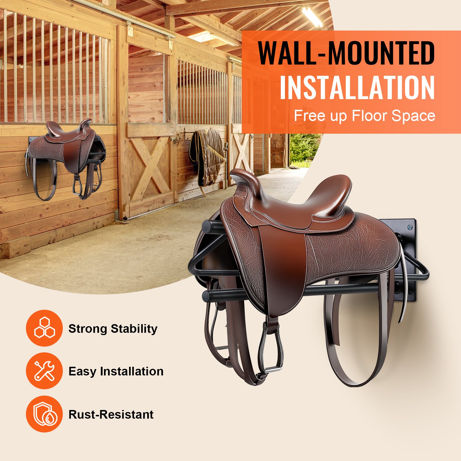 Stable Rack Stand VEVOR Horse Saddle Stand — Stable and Durable Storage
