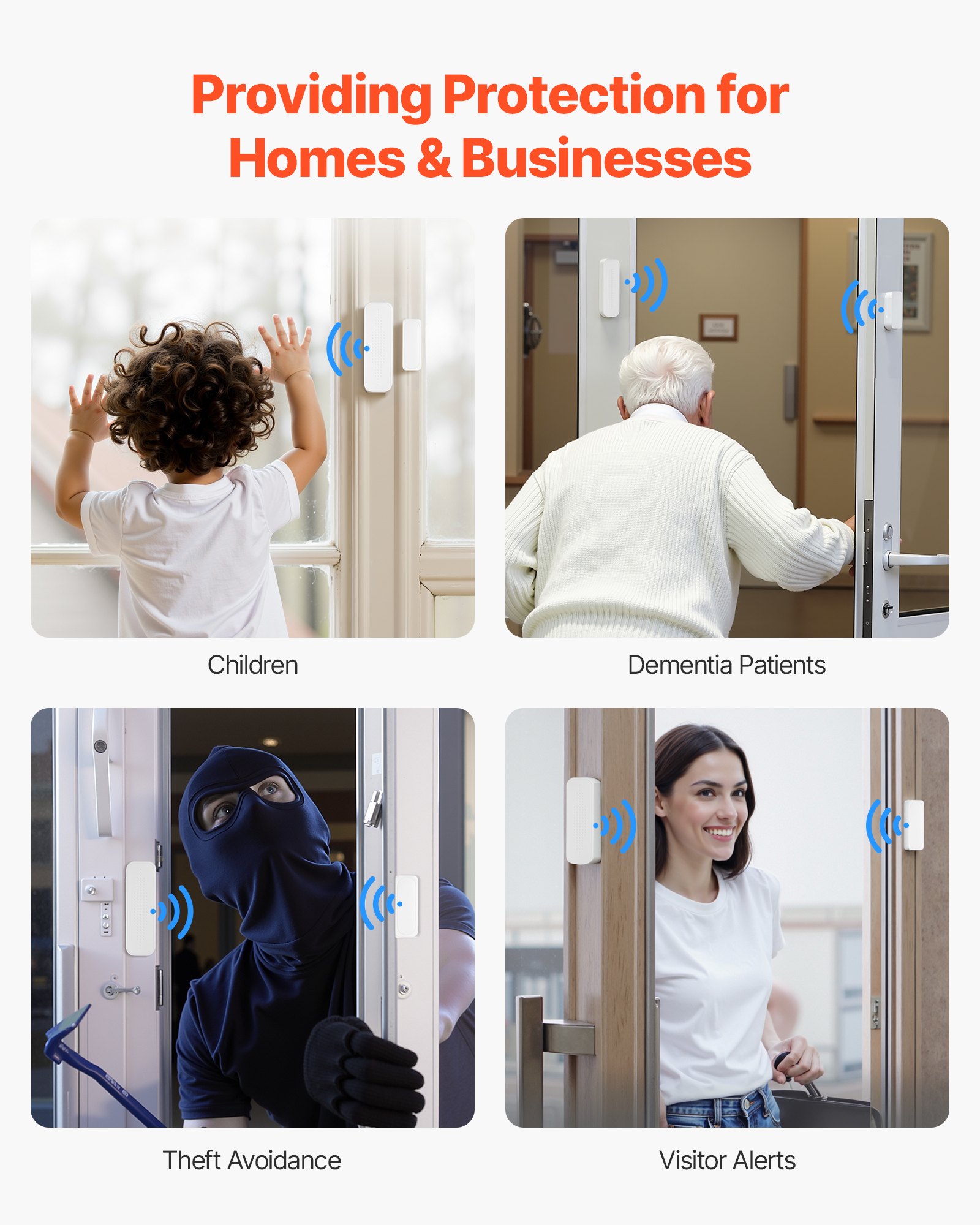 VEVOR Door Chime, DC 12V, Wireless Door Open Contact Sensor Alarm Chime ...