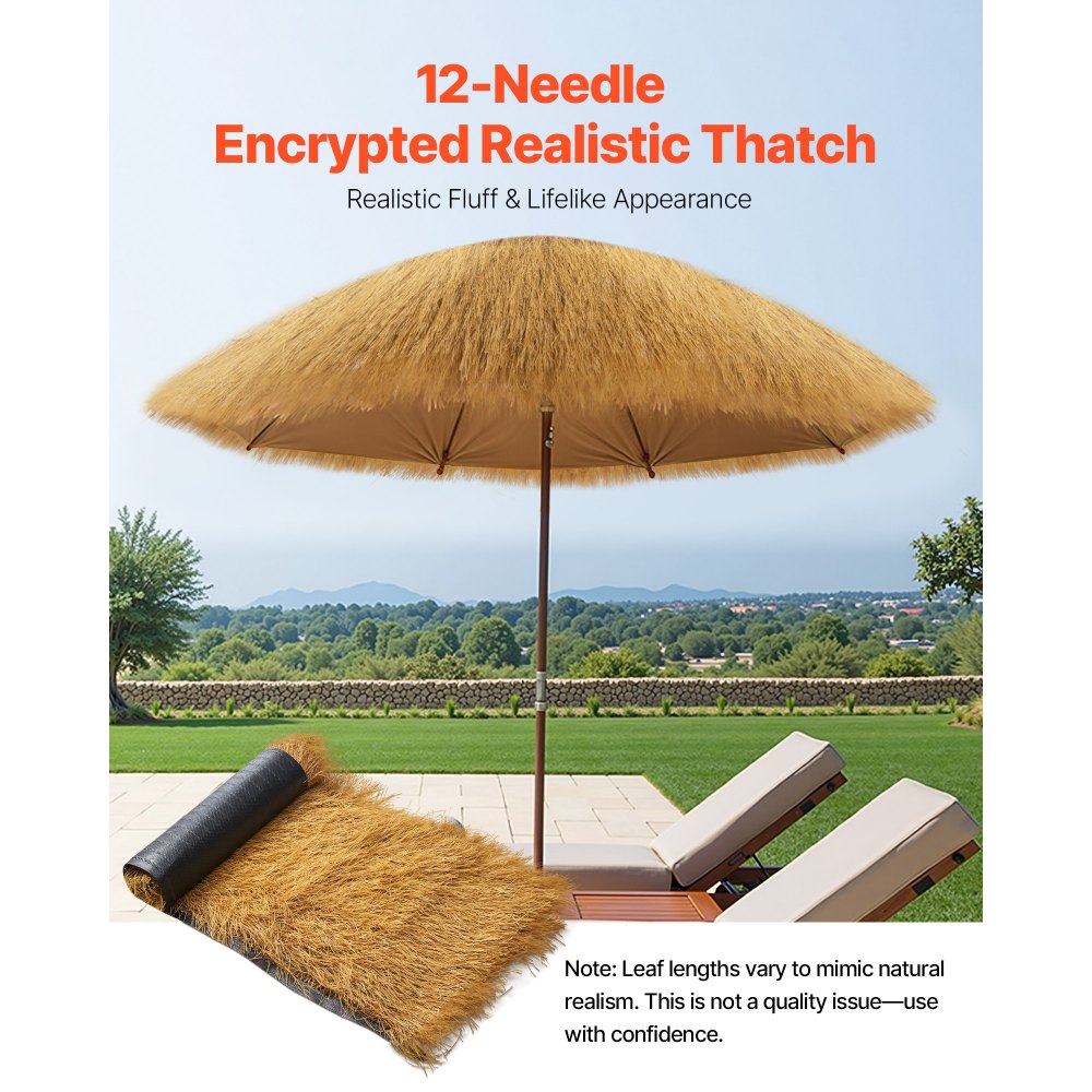 VEVOR Tiki Bar Grass – 12-needle, 1.3 × 3.9 ft, Artificial