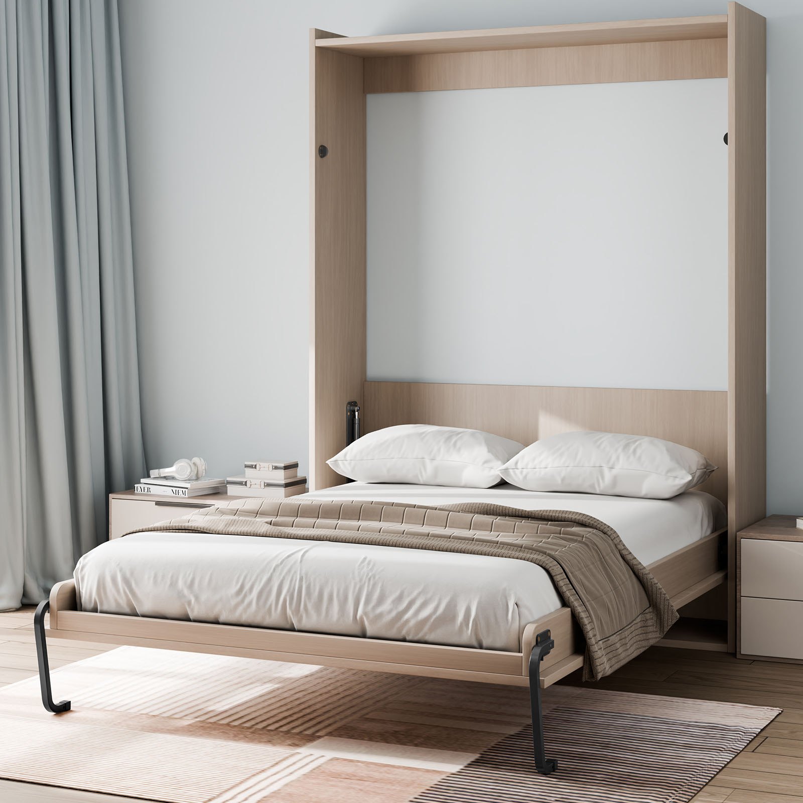 VEVOR Murphy Bed Kit Queen Size Vertical Deluxe DIY Wall Bed Hardware ...