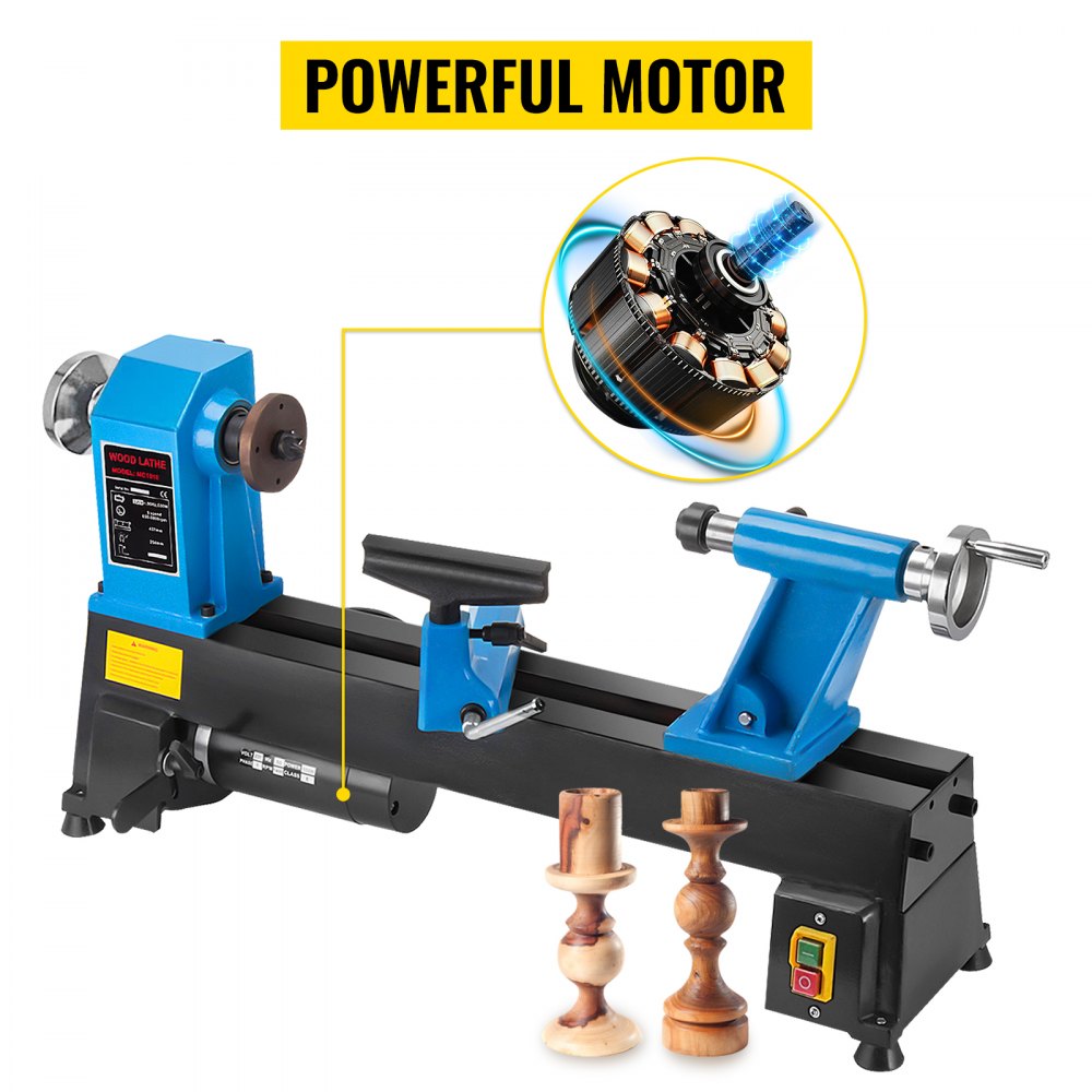 VEVOR Wood Lathe 10 x 18 Inch,Bench Top Heavy Duty Wood Lathe 5 Speed