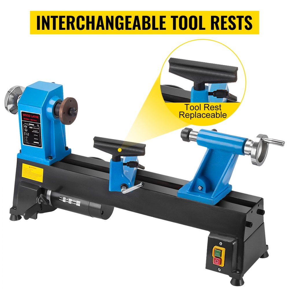 VEVOR Wood Lathe 10 x 18 Inch,Bench Top Heavy Duty Wood Lathe 5 Speed