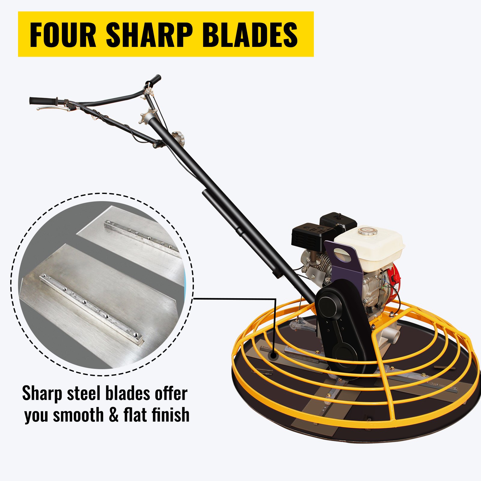 VEVOR Walkbehind Powel Trowel 36" Concrete Power Trowel with Powerful Motor and Four Power