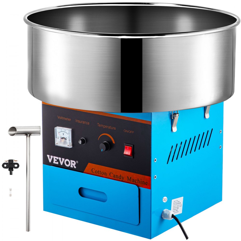 Machine à Barbe à Papa électrique VEVOR 1000W - Bol Inox, Rendement Rapide, Idéale Pour Fêtes Et événements