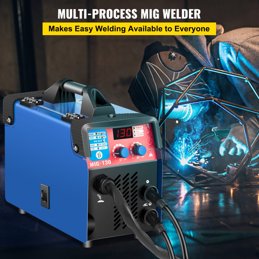 VEVOR MIG Welder, 130A Welding Machine, 3 in 1 Combo MMA/MIG/LIFT TIG ...