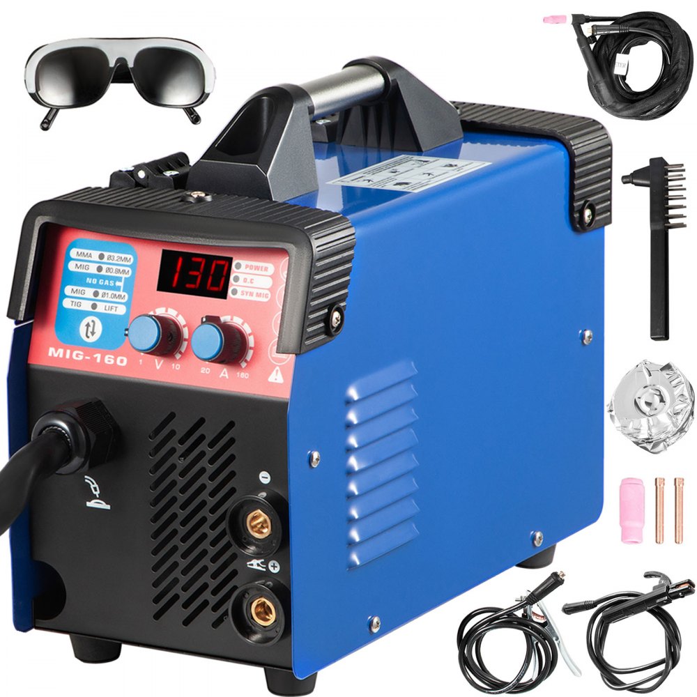 Vevor Mig Welder Welding Machine 130a Flux Core 3 In 1 Mma/ Mig/ Lift Tig  Welder