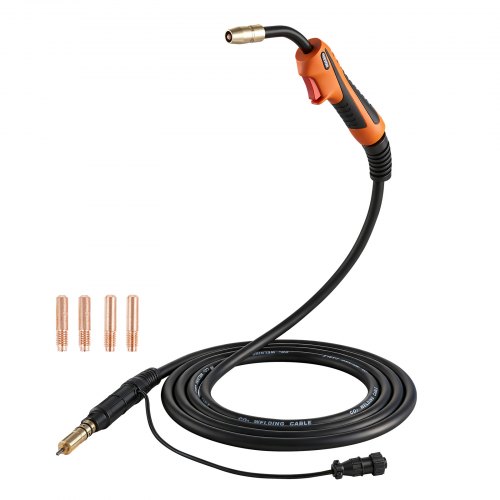 VEVOR MIG Welder Gun – 15FT Copper Cable, 5 Tips, 150A
