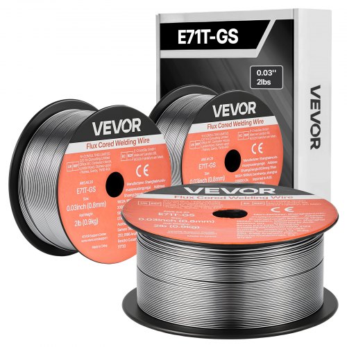 VEVOR MIG Flux Core Welding Wire – E71T-GS, 0.8mm, 3×0.9kg