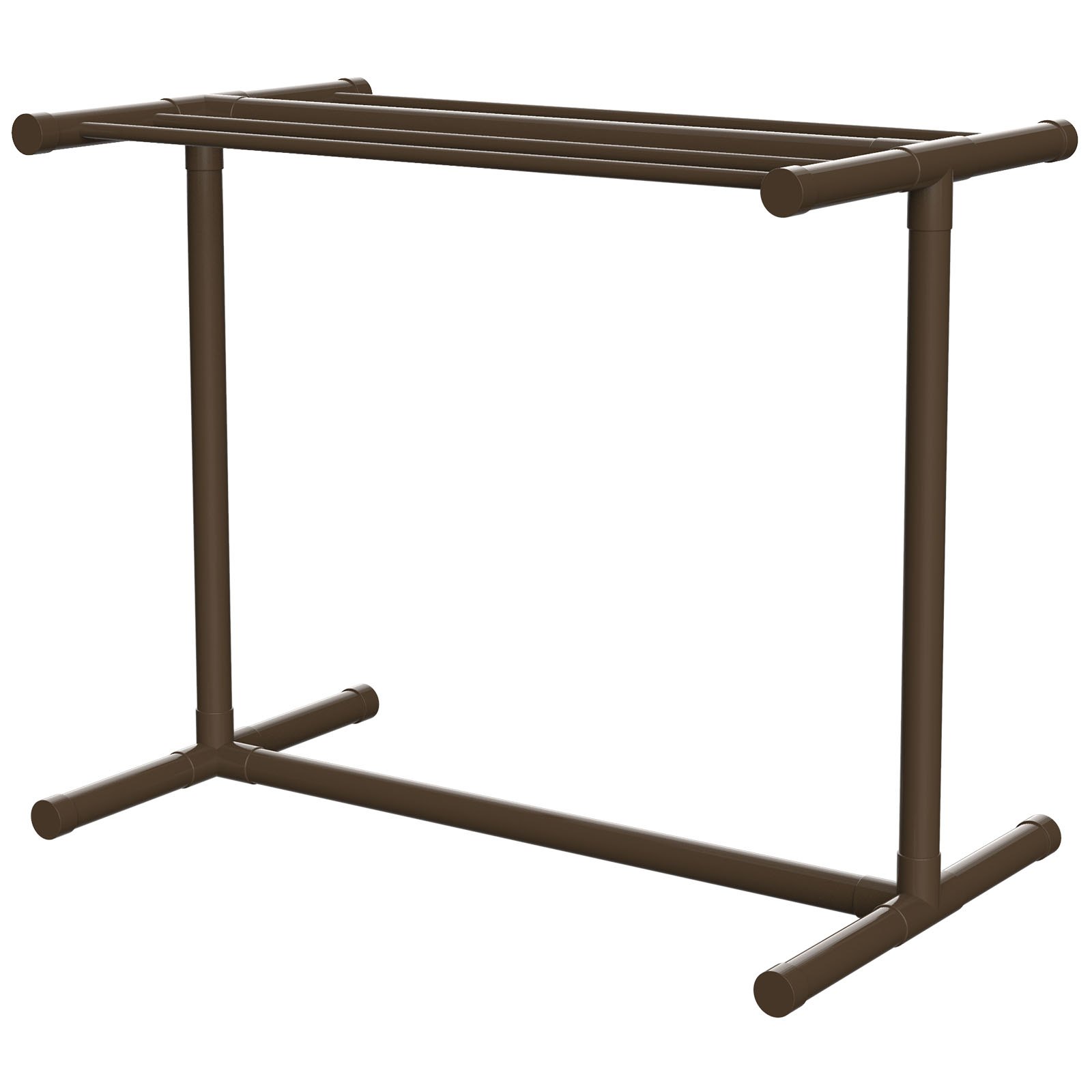 VEVOR Pool Towel Rack, 5 Bar, Brown, Freestanding Outdoor PVC TShape