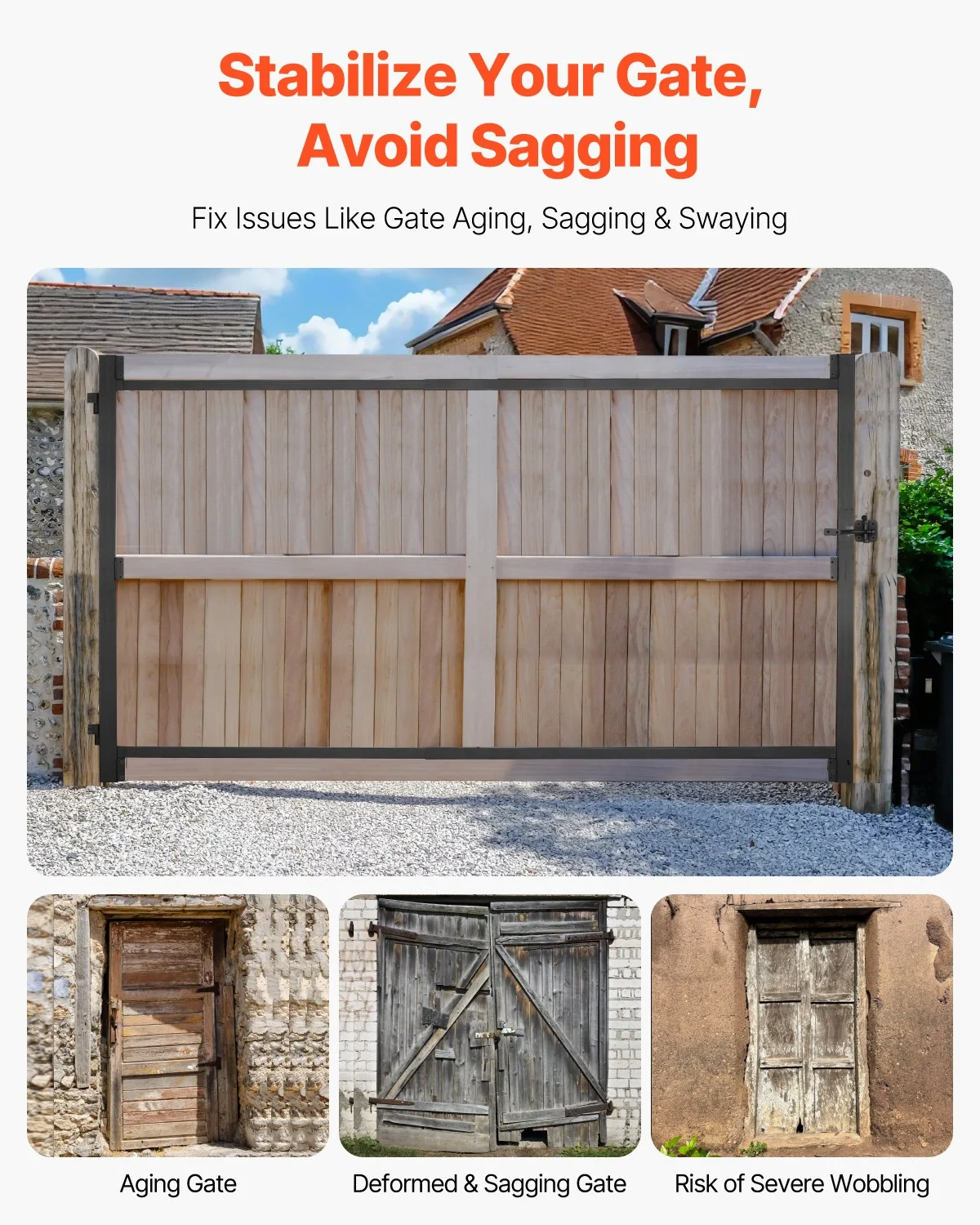 VEVOR Gate Building Kit, Fits 152.4 to 243.8 cm Wide Openings, Up from ...