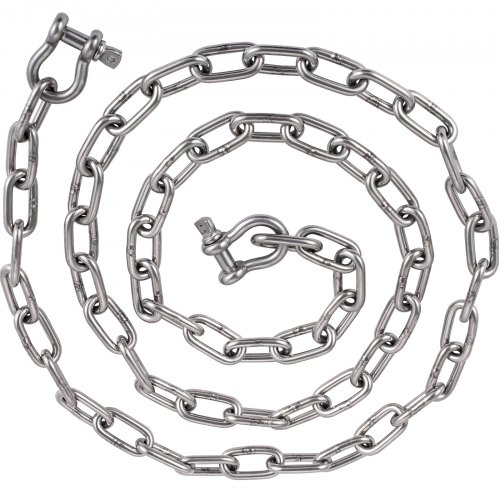 VEVOR Anchor Chain, 10 ft x 5/16 in 316 Stainless Steel Chain, 3/8 ...