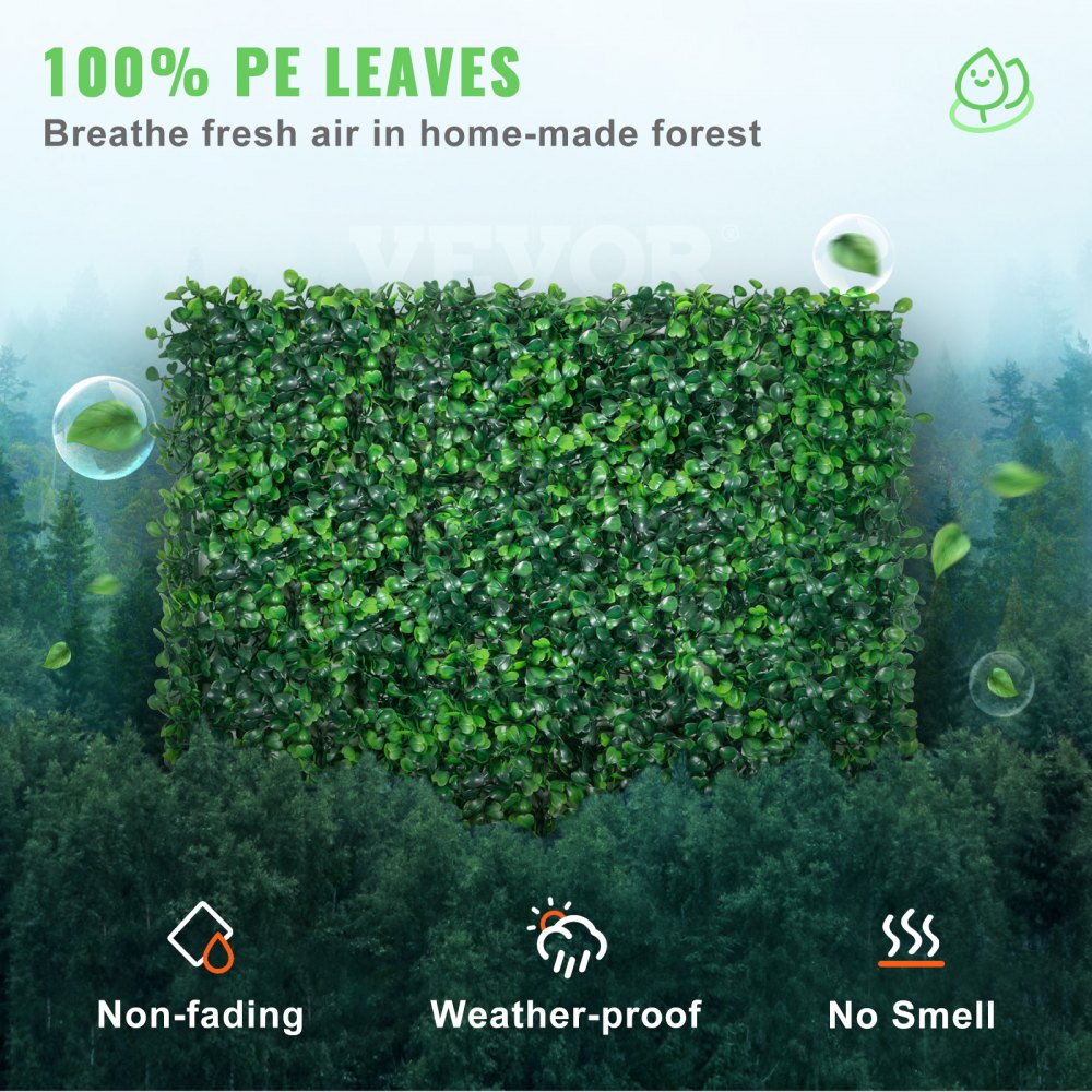 VEVOR 12PCS 20x20inch Artificial Boxwood Panels,Boxwood Hedge Wall ...