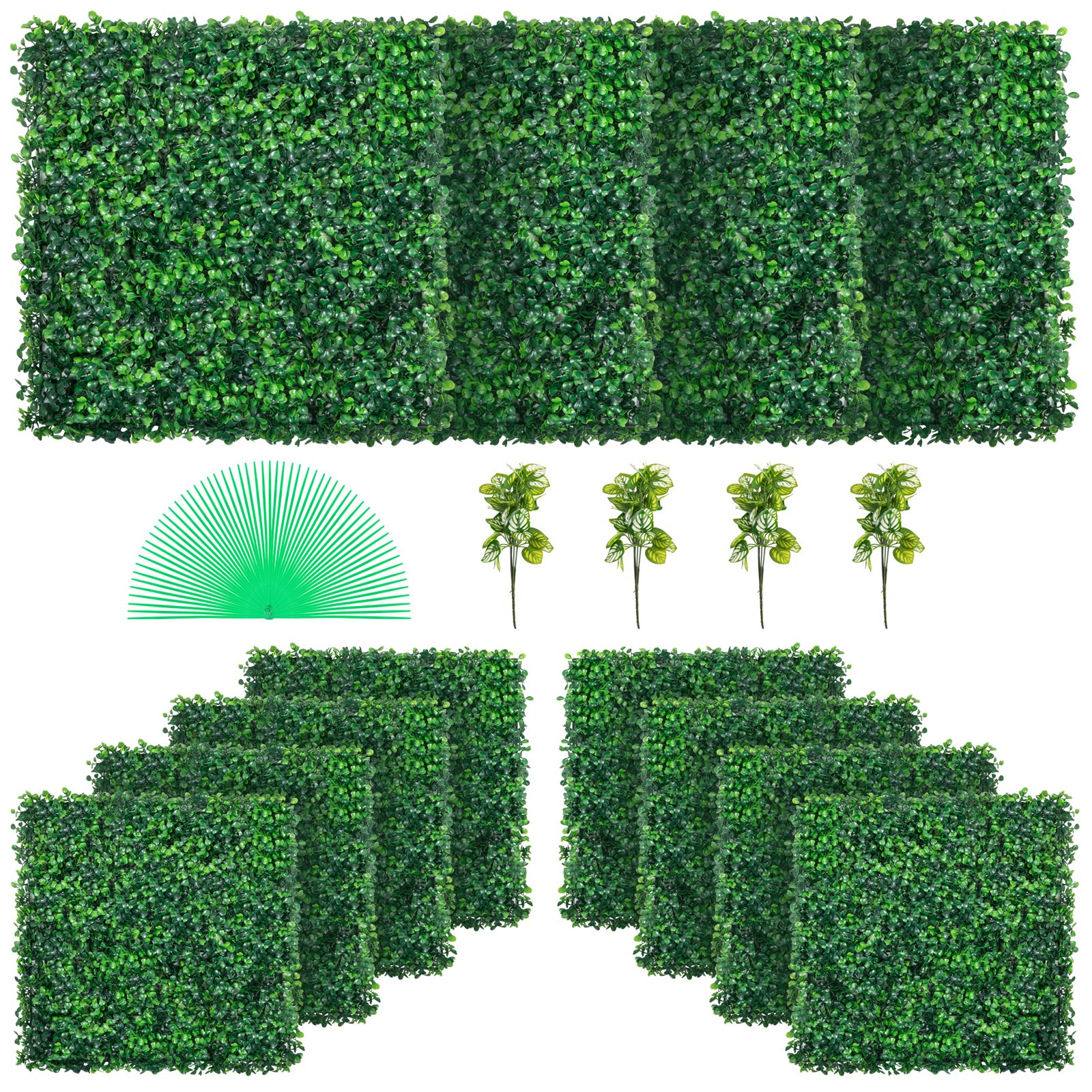 VEVOR 12PCS 20x20inch Artificial Boxwood Panels,Boxwood Hedge Wall ...