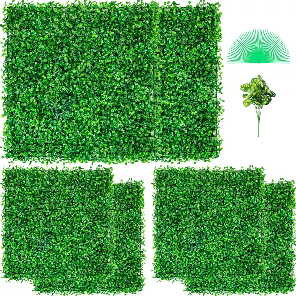 VEVOR Artificial Boxwood Panel UV 6pcs Boxwood Hedge Wall Panels ...