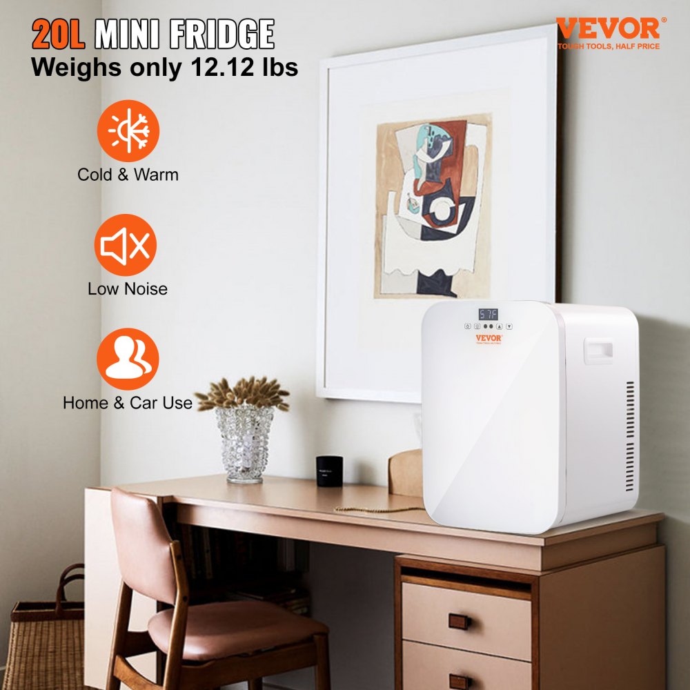 VEVOR Mini Fridge, 20L Skincare Fridges with Temper Control Touch