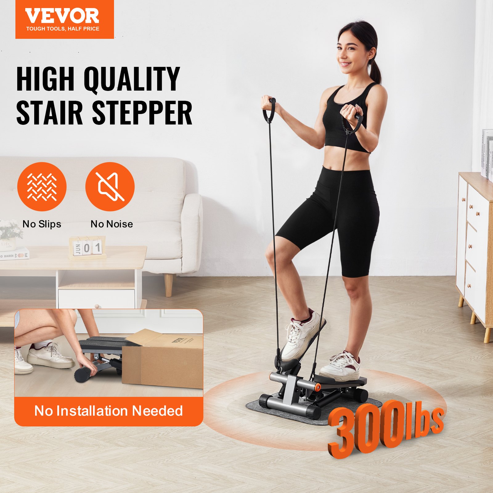 Fake Step Machine Stair Stepper for Exercise at Home Hydraulic Mini Stepper with ...