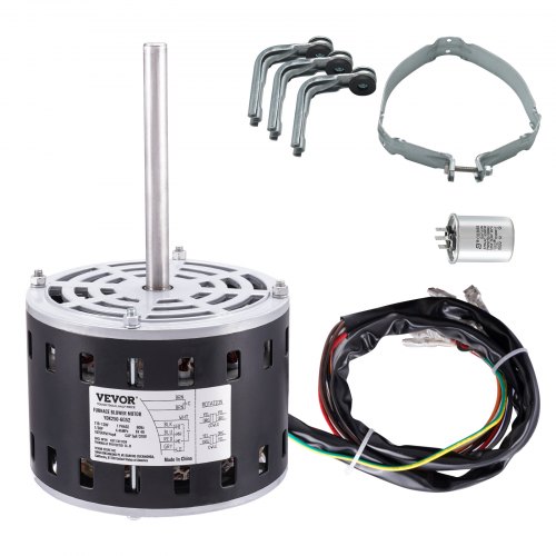 VEVOR 1/3HP Furnace Blower Motor, 110/120V 4.4Amps, 1075RPM 4