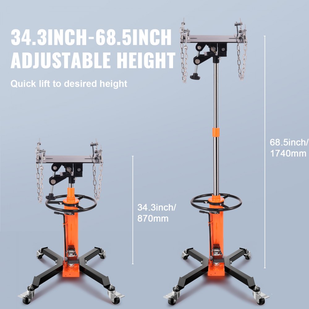 VEVOR VEVOR Hydraulic Transmission Jack 1322 lbs 360° Swivel Wheels For
