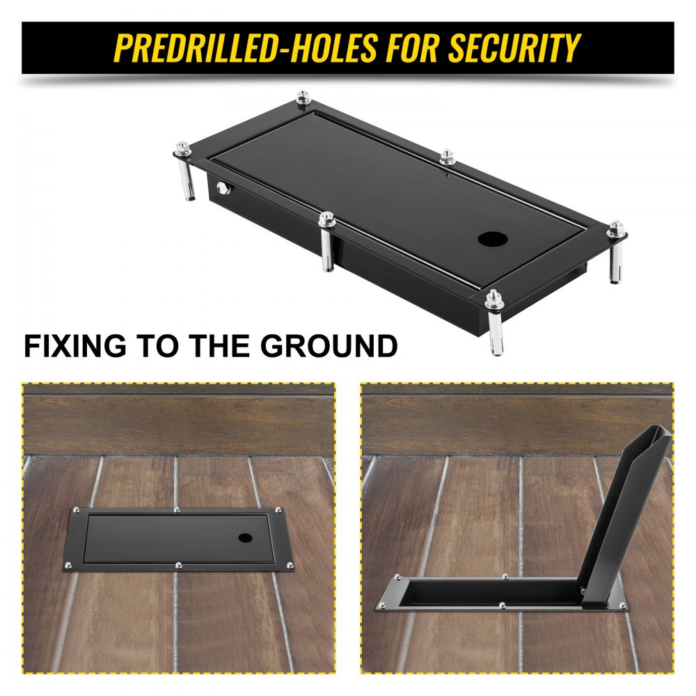 VEVOR Recessed Wheel Chock, 1200 lbs Heavy Duty Wheel Stand, Black