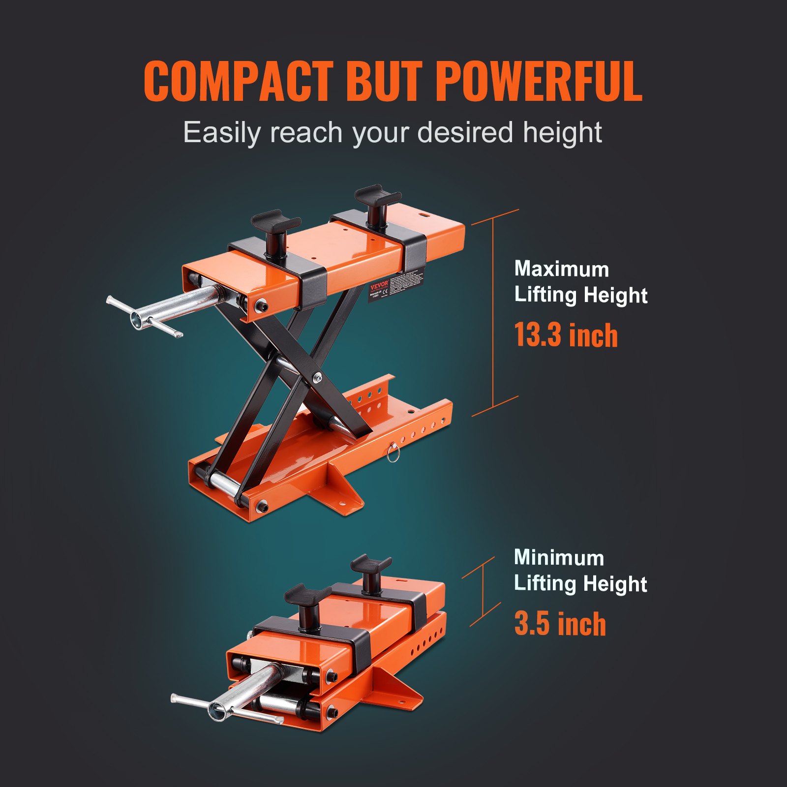 VEVOR VEVOR Motorcycle Lift Scissor Jack Stand 1100 Lb with Saddle ATV