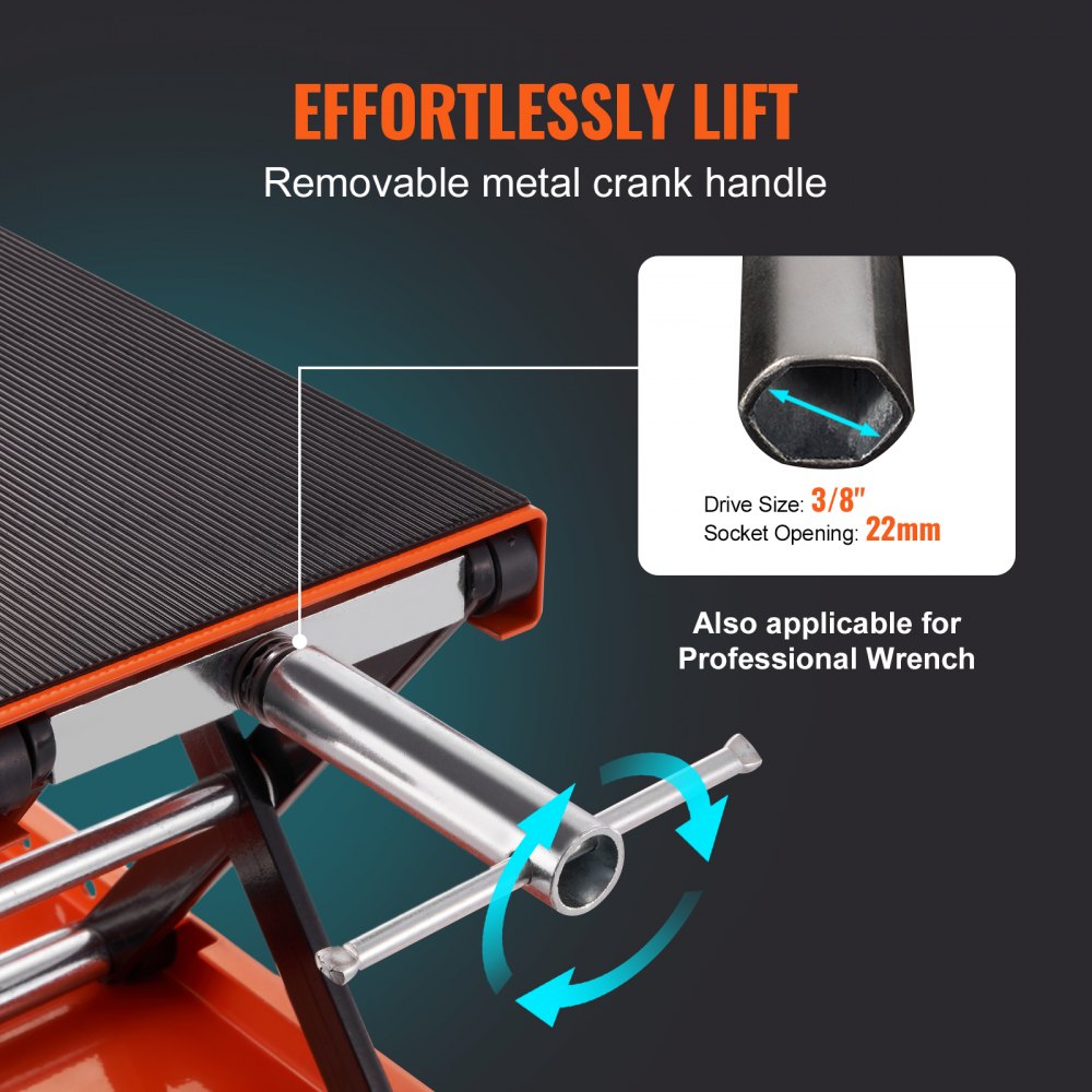 VEVOR Motorcycle Lift, 1100 LBS Motorcycle Scissor Lift Jack with Wide