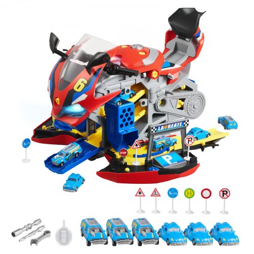 VEVOR Mechanical Toys for Kids - 25 Parts, 6 Cars, 6 Signs
