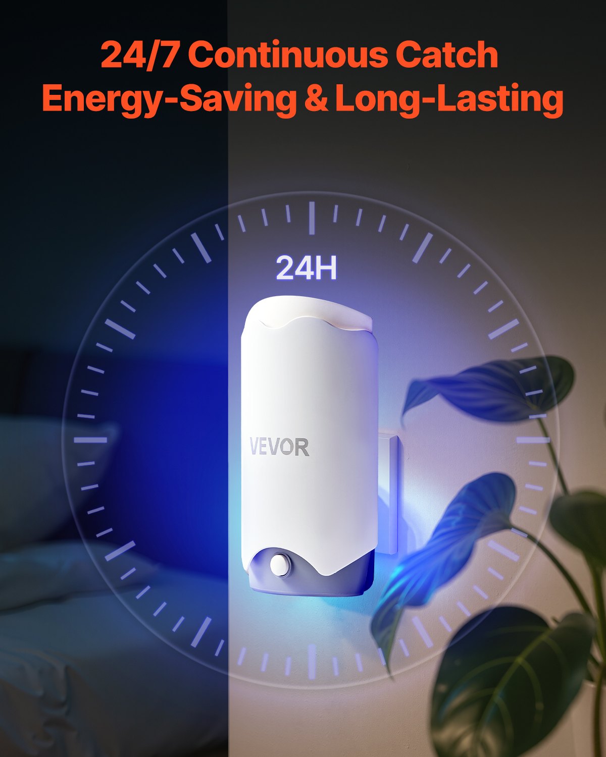 VEVOR Blue Light Bug Catcher - 24Hr, 0.5w Power