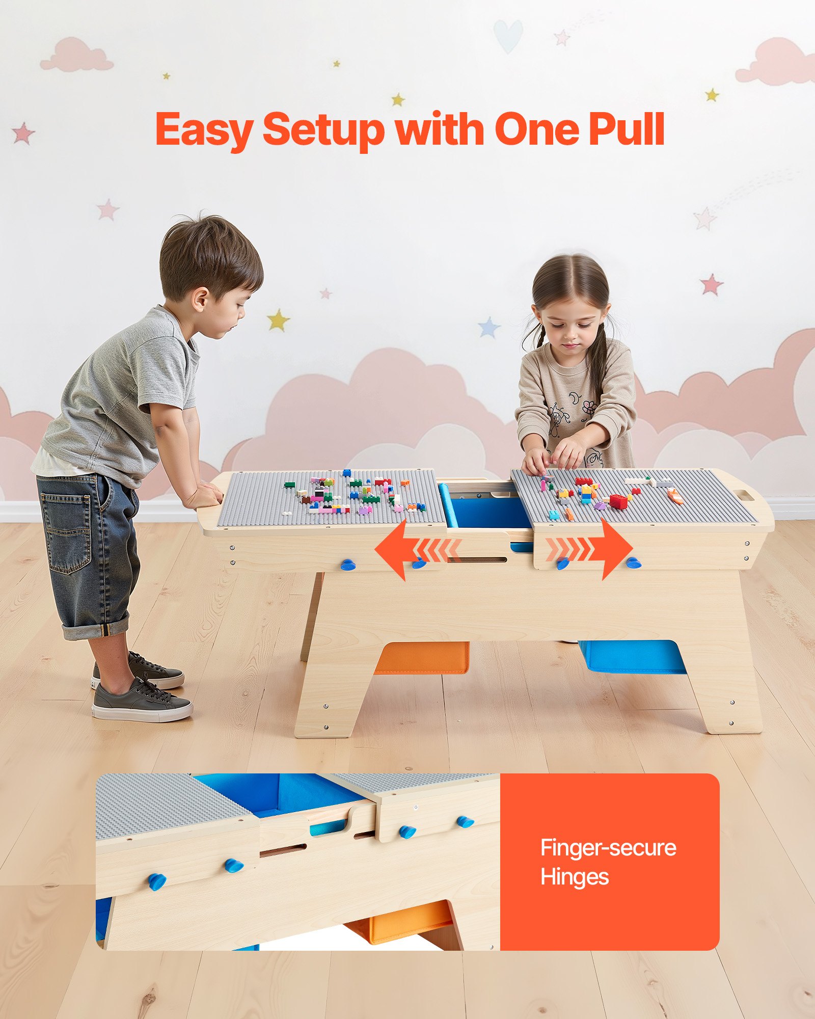 VEVOR Kids Reversible Wooden Activity Table, Multi-Purpose Activity ...