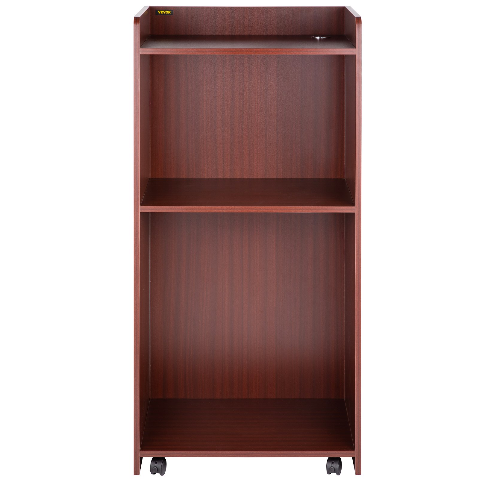 VEVOR Wood Podium, 2 x 4 FT, Lecterns and Podiums w/ 4 Rolling Wheels ...