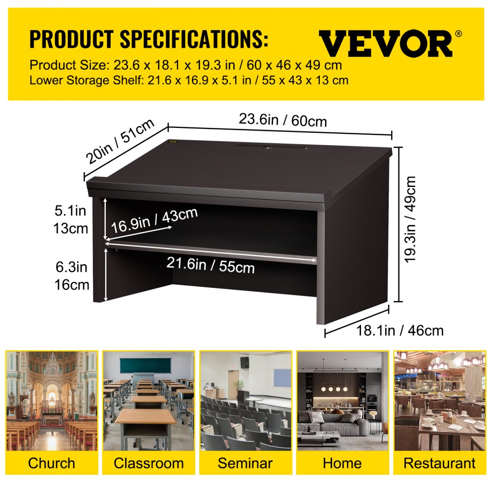 VEVOR Table Top Lectern, 23.6
