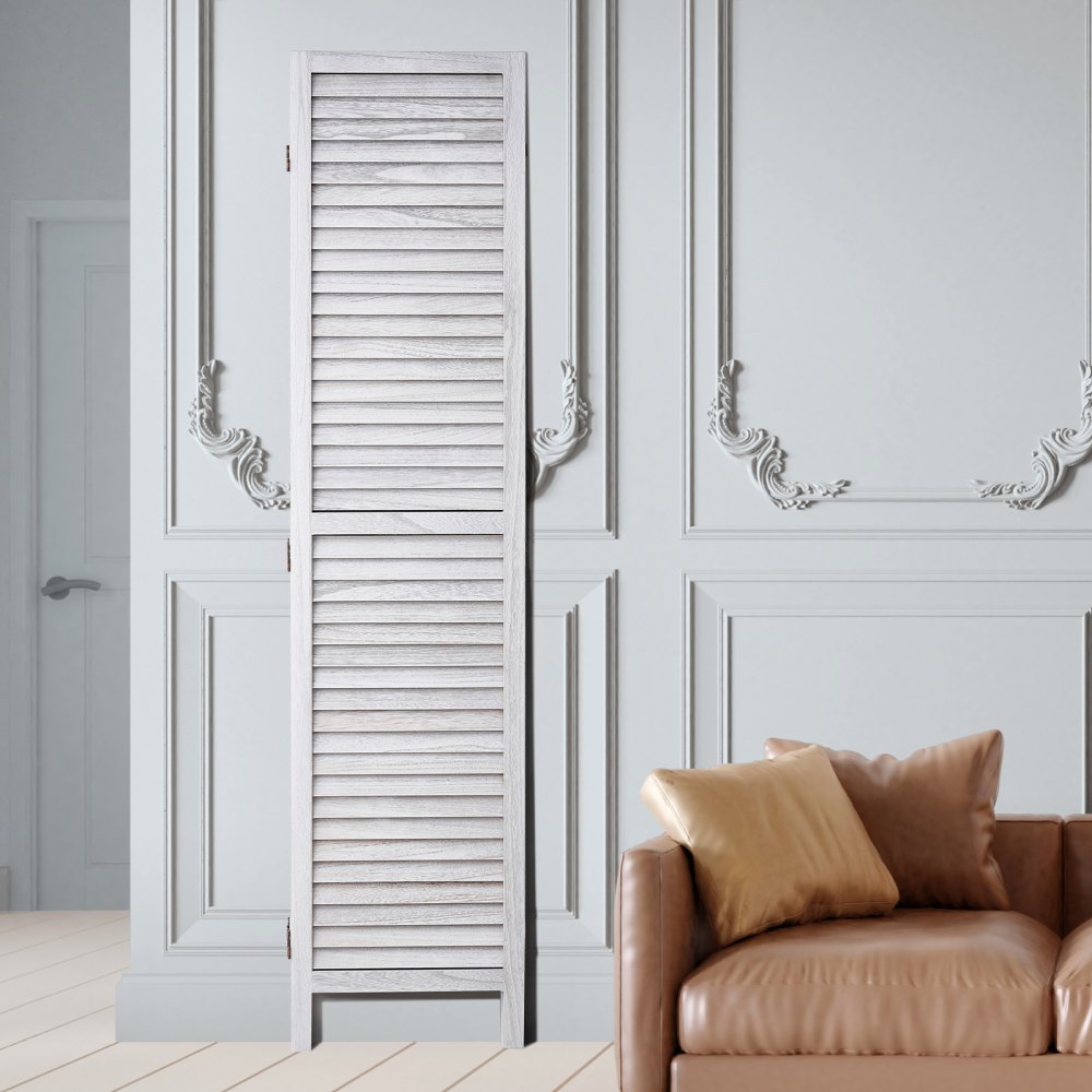 Dřevěná dělicí zástěna VEVOR, 8panelová dřevěná skládací zástěna na ochranu soukromí, 66,9 palce vysoká vnitřní dřevěná příčka s žaluziemi, přenosná dekorační zástěna, pro oddělení místností, domov, kancelář, restauraci a ložnici - miniatura 8