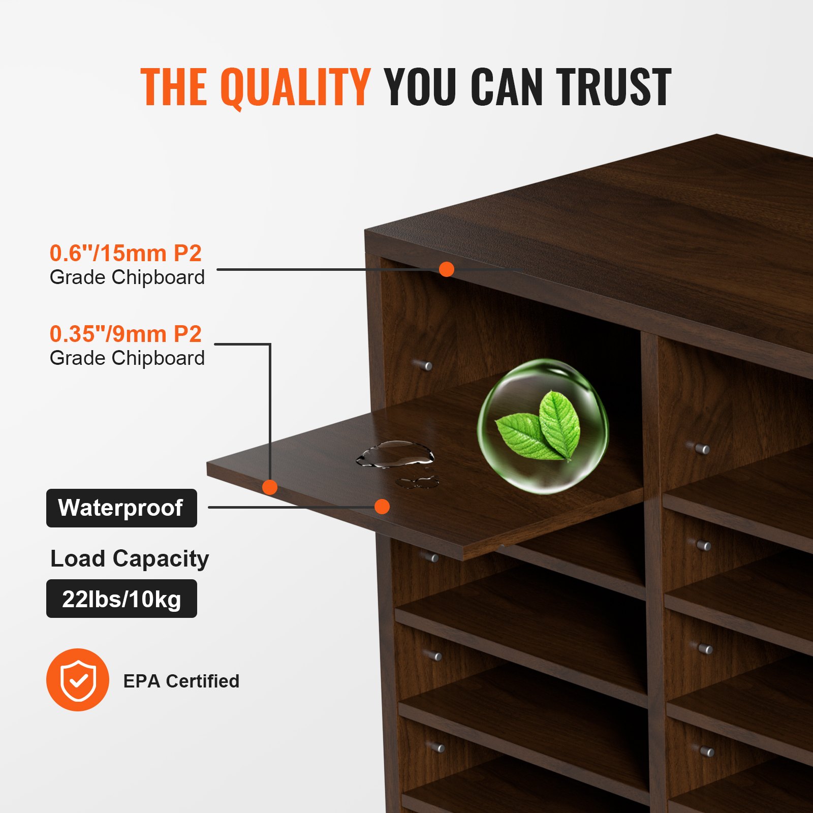 VEVOR Wood Literature Organizer, 24 Compartments, File Sorter with ...