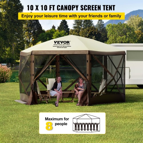 VEVOR Camping Gazebo Screen Tent 12x12ft Pop Up Canopy