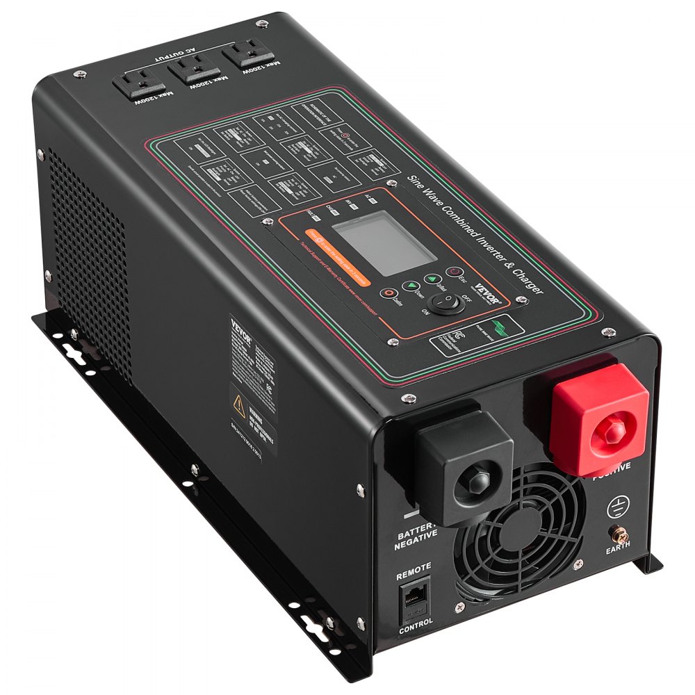 3000W Pure Sine Wave Inverter Charger DC 24V to AC 120V Power Inverter ...