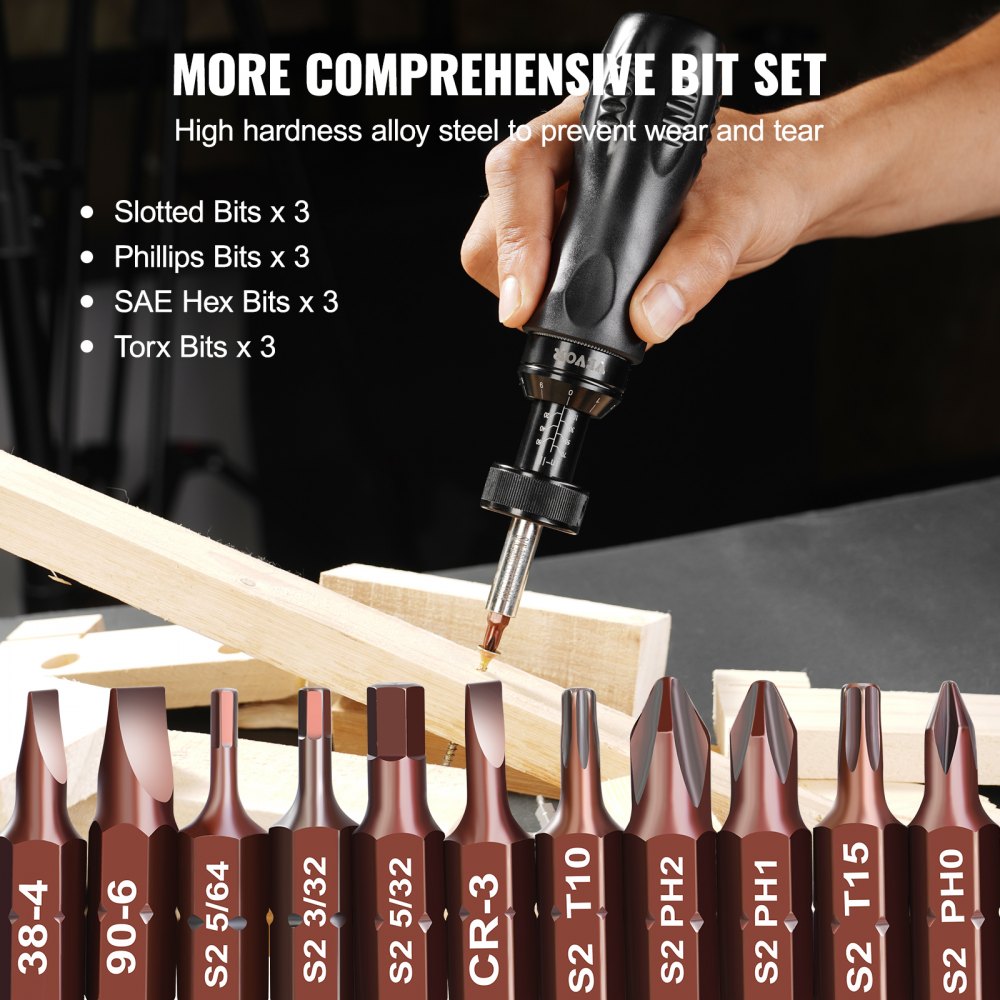 VEVOR Torque Screwdriver, 1/4" Drive Screwdriver Torque Wrench