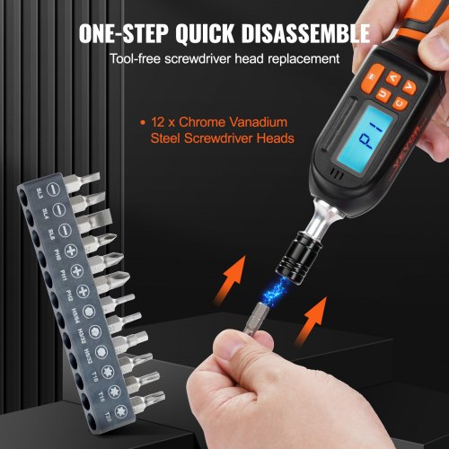 VEVOR Digital Torque Screwdriver 1 4 Drive Screwdriver Torque Wrench Electrician Torque Screwdriver with LCD 2.65 70.67 in lbs Torque Range 0.01