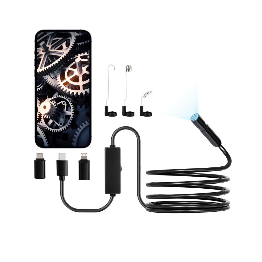 Android Scope Camera VEVOR Endoscope Camera with Light, 1920P HD Borescope for Android & IOS ...