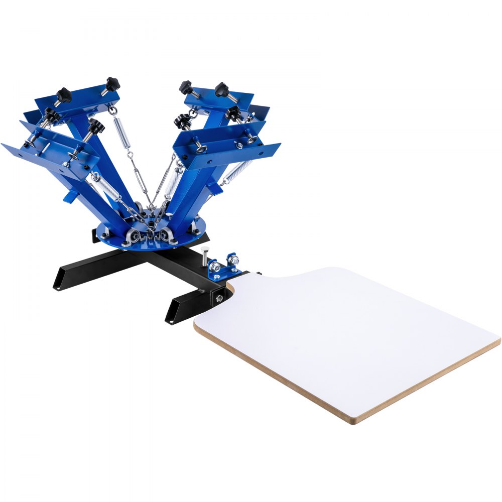 VEVOR Screen Printing Machine 4 Color 1 Station Screen Printing Press 21.7 x 17.7 inch Silk Screen Printing DIY T Shirts Removable Pallet