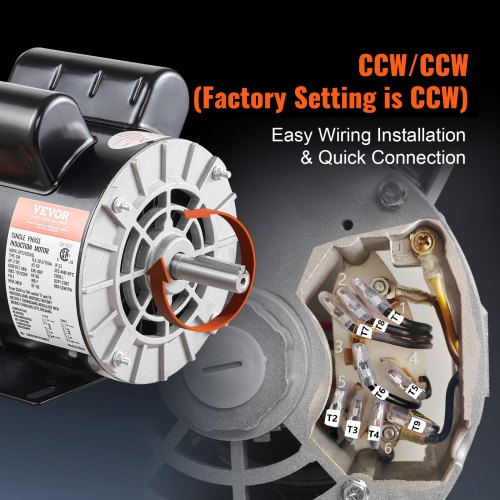 VEVOR 2 HP Air Compressor Motor – 115/230V, 3450RPM