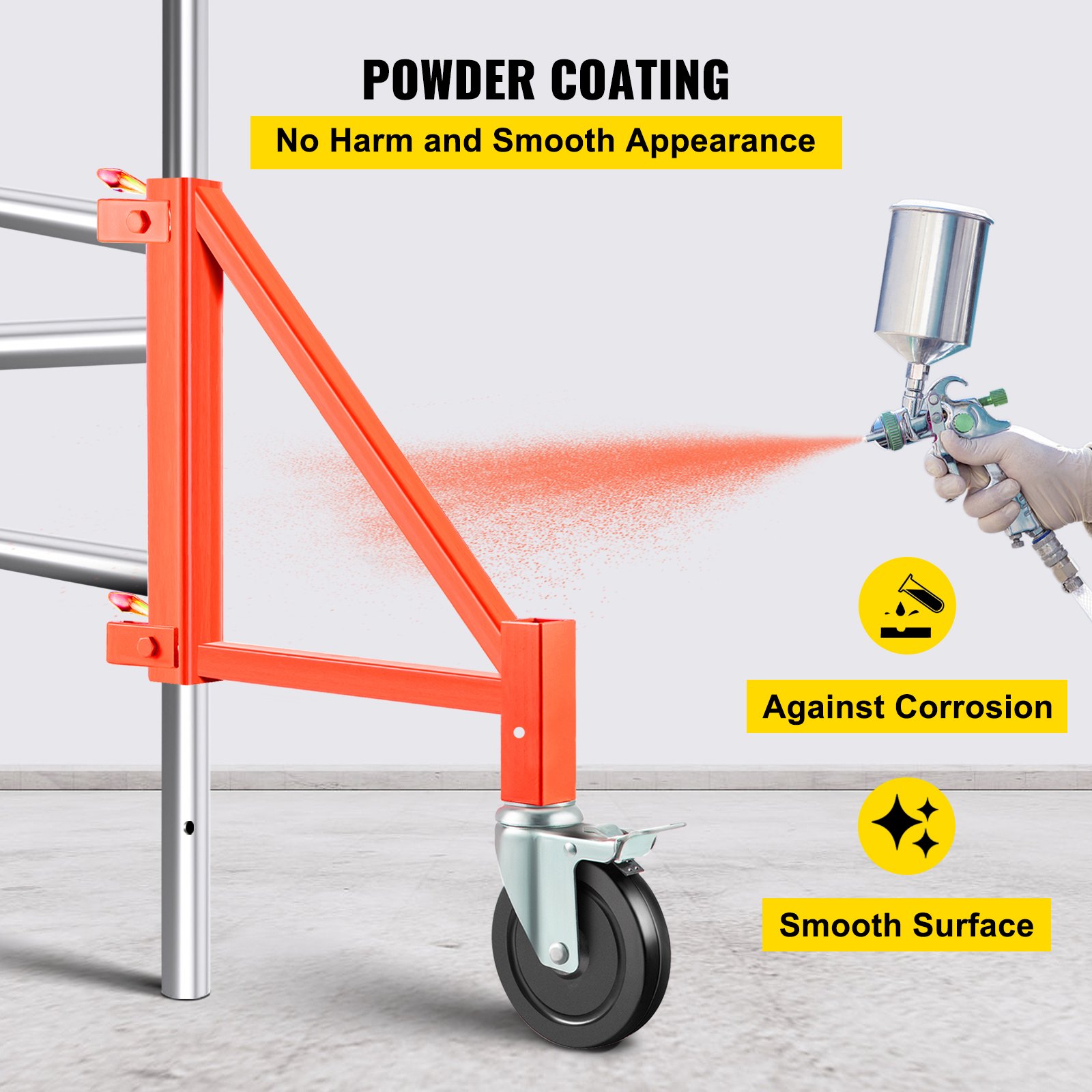 VEVOR Scaffold Outrigger Outrigger Set 18" x 18" 4 Pcs w/ Locking Pin and Wheels VEVOR US