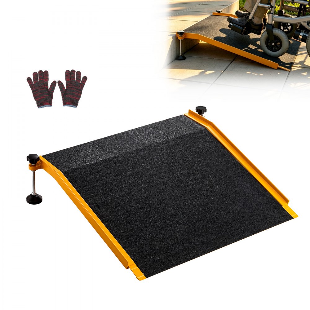 Platform Step Threshold VEVOR Threshold Ramp for Doorways, 26.4 x 31.9 in, Platform Aluminum ...
