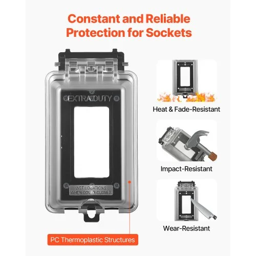 Outdoor Outlet Cover 1-Gang Lockable Weatherproof Electrical Outlet ...