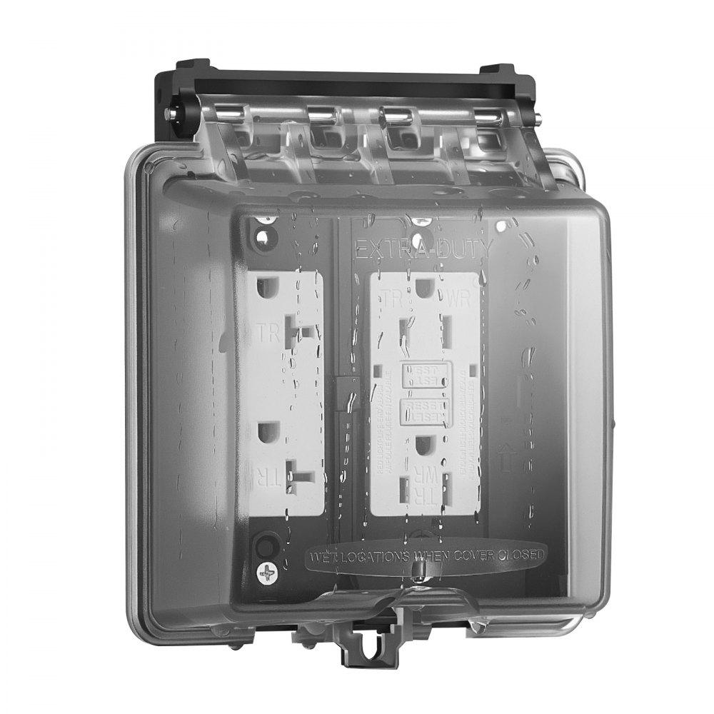 VEVOR Outdoor Outlet Cover, 2-Gang Weatherproof Electrical Outlet Cover ...