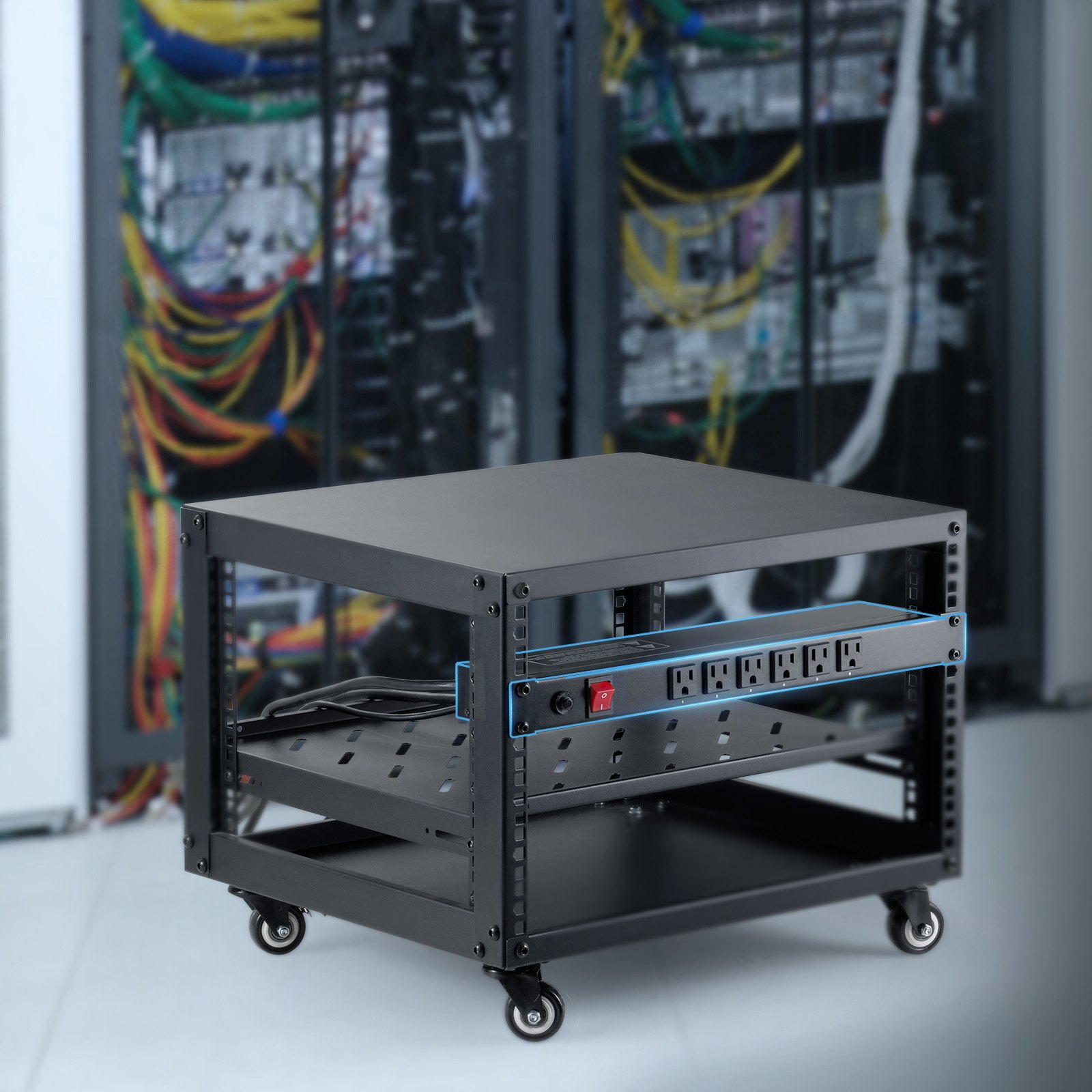 Overloaded Racks VEVOR 19 Inch Rack Mount Power Strip – 1U 12 Outlet PDU, 15A