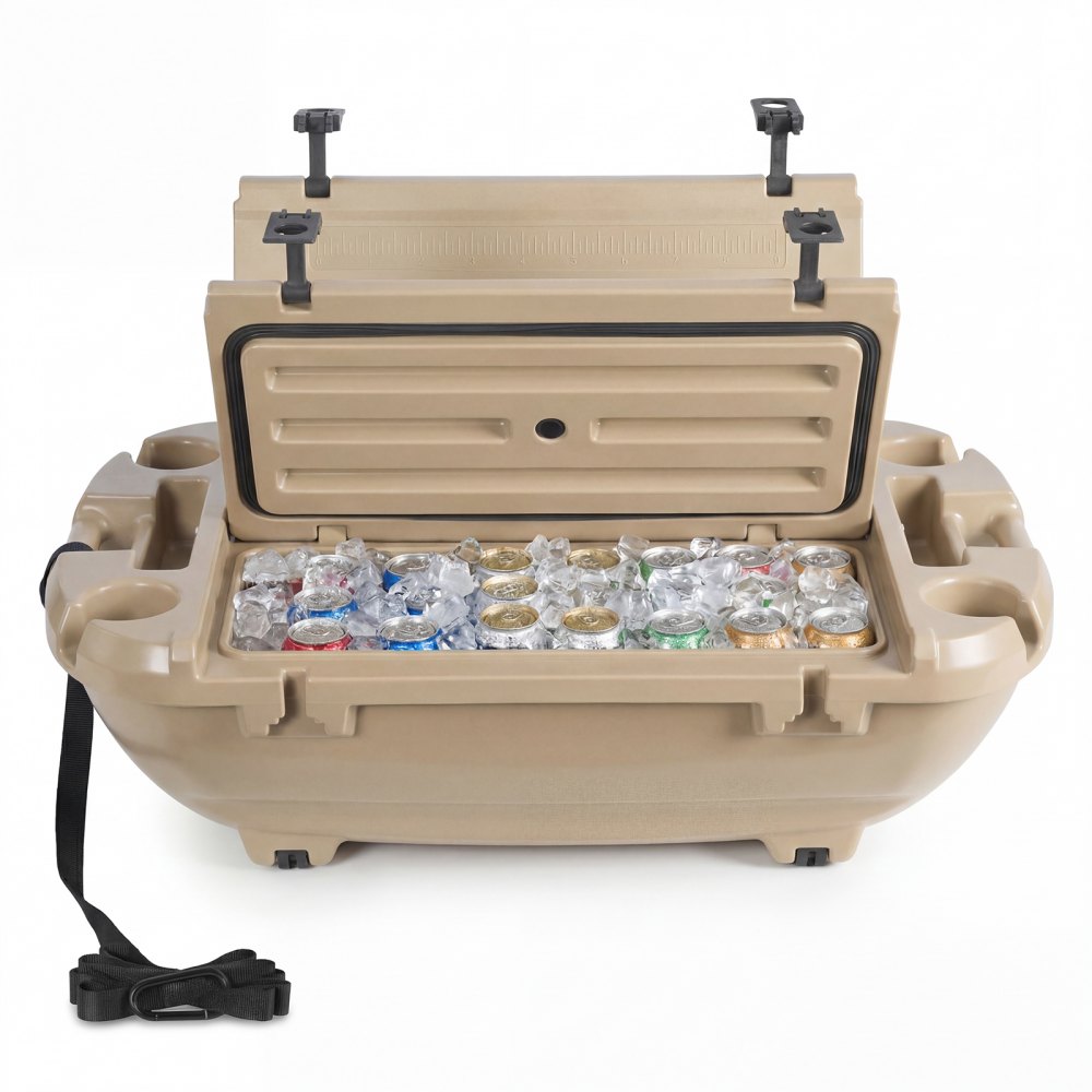 VEVOR Floating Cooler, 40 QT Floating Ice Chest with Dry Storage & Tow ...