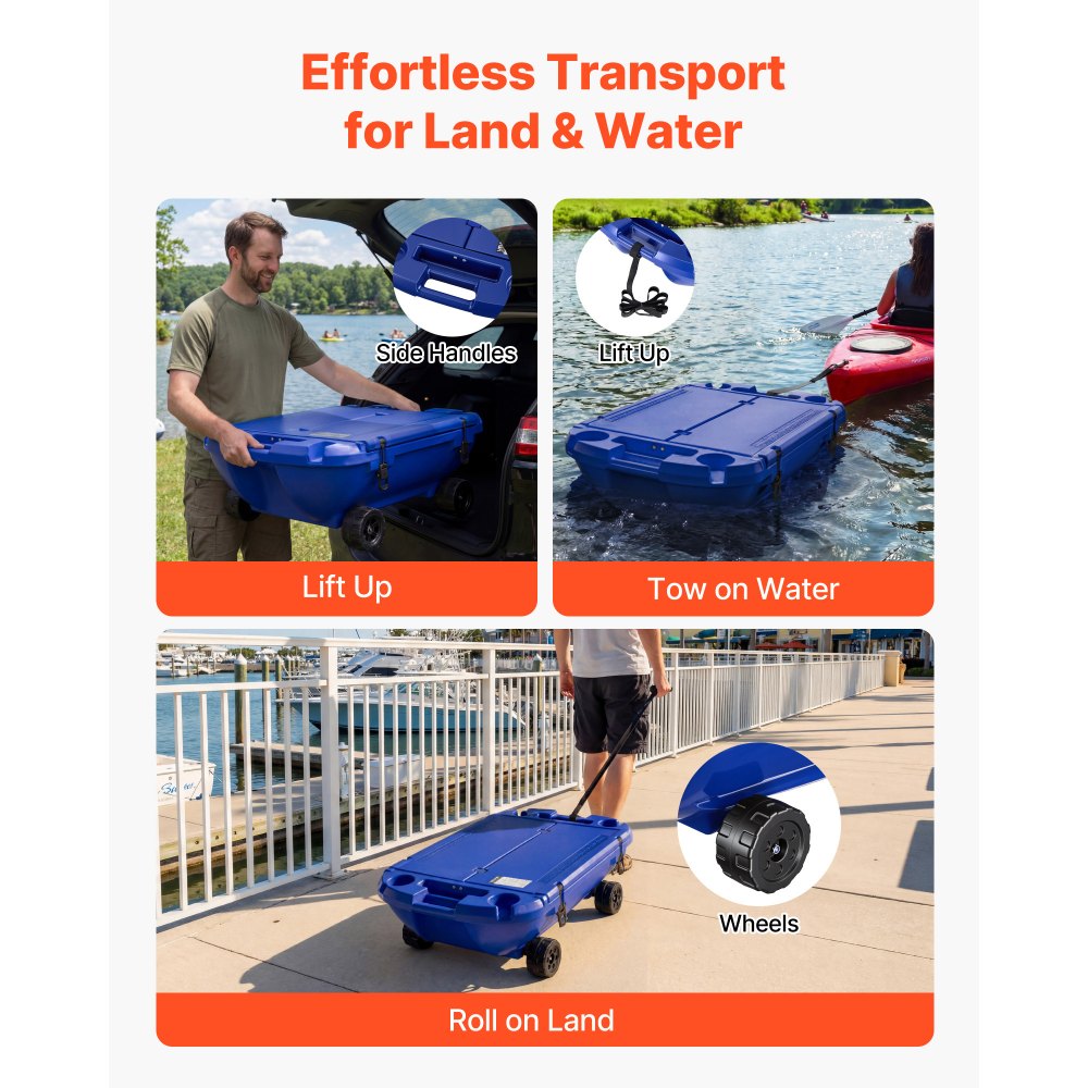 VEVOR Floating Cooler, 40 QT Floating Ice Chest with Dry Storage ...