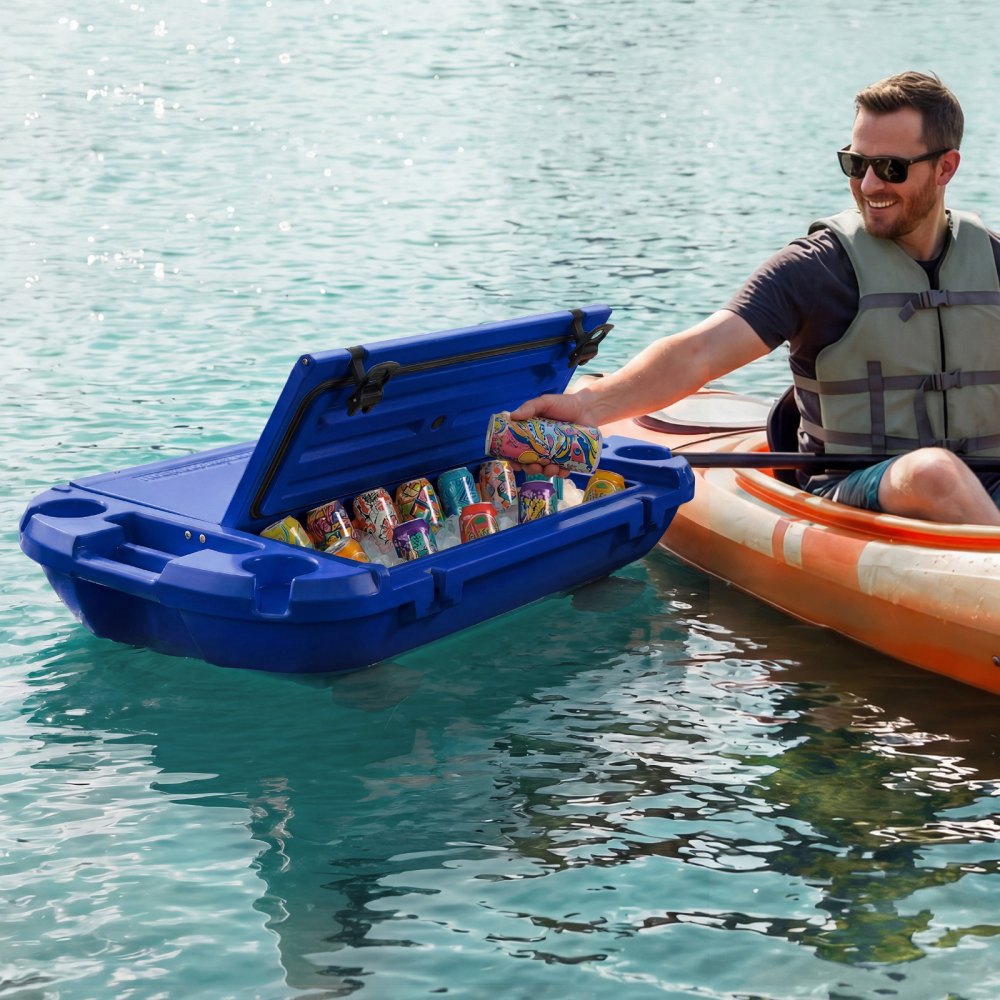 VEVOR Floating Cooler, 40 QT Floating Ice Chest with Dry Storage ...
